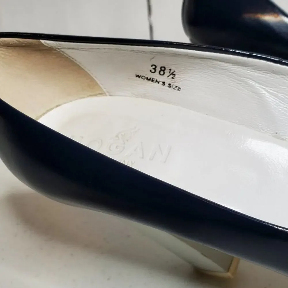 Vintage Hogan Patent Leather Sneaker Platform Heels 38.5